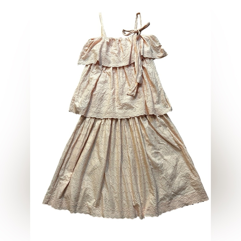 3 tiered layered pink dress, medium